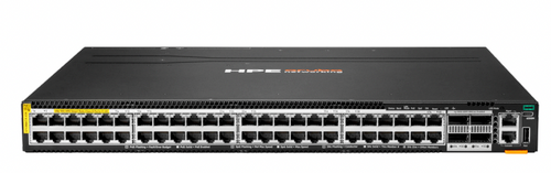 The HPE Aruba Networking CX 6300
Switch Series is a modern, flexible, and
intelligent family of stackable switches ideal
for enterprise network access, aggregation,
core, and data center top of rack (ToR)
deployments. Created for game‑changing
operational efficiency with built‑in security
and resiliency, the 6300 switches provide
the foundation for high‑performance
networks supporting IoT, mobile and cloud
applications.
Built from the ground up with a combination
of cutting‑edge hardware, software and
analytics and automation tools, the stackable
6300 switches are part of the HPE Aruba
Networking CX switching portfolio, designed
for today’s enterprise campus, branch, and
data center networks.
By combining a modern, fully programmable
OS with the HPE Aruba Networking Network
Analytics Engine, the 6300 switches
provide industry leading monitoring and
troubleshooting capabilities for the access
layer.
A powerful HPE Aruba Networking Gen7
ASIC architecture delivers performance
and robust feature support with flexible
programmability for tomorrow’s applications.
The HPE Aruba Networking Virtual Stacking
Framework (VSF) allows for stacking of up to
10 switches, providing scale and simplified
management. This flexible series has built‑in
wirespeed 1/10/25/50GbE1
 and 40/100GbE
uplinks and supports high density IEEE
802.3bt high power PoE. HPE Smart Rate
multi‑gigabit Ethernet paves the way for
high speed access points and IoT devices by
delivering fast connectivity and high power
PoE using existing cablin