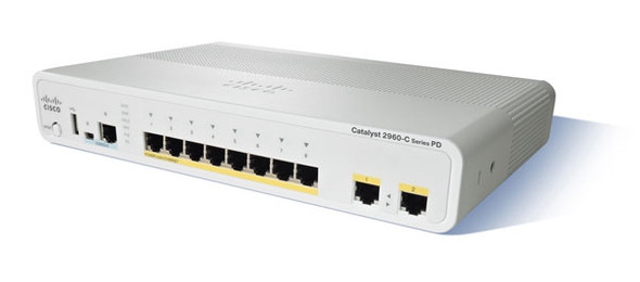 Cisco WS-C2960CPD-8TT-L 2960-C Series 8-Port Fast Ethernet 2-Port GE PoE+ Switch