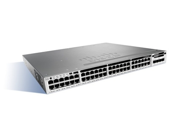 Cisco WS-C3850-48F-S Stackable 48 Port Gigabit PoE+ Switch w/ 1100WAC