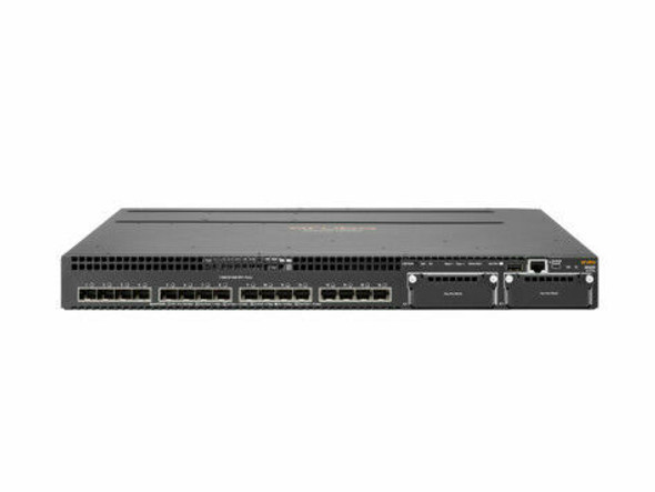 The Aruba 3810 Switch Series provides performance and resiliency for enterprises, SMBs, and branch office networks. With HPE Smart Rate multi-gigabit ports for high-speed 802.11ac devices, this advanced Layer 3 switch delivers a better application experience with low latency, virtualization with resilient stacking technology, and line rate 40GbE for plenty of back haul capacity.  with 16x SFP+ ports and two open module slots for more high speed connections. Ideal for high density 10G fiber connections.