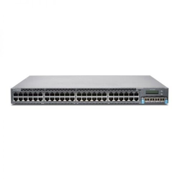 EX4300-48T is a Juniper EX4300 switch with 48-port 10/100/1000BASE-T + 350 W AC PS (back-tofront airflow) (QSFP+ DAC for Virtual Chassis ordered separately). EX4300 1 Gigabit Ethernet (1GbE) switches are compact, fixed-configuration platforms that can be deployed as standalone systems or as part of a Virtual Chassis, Virtual Chassis Fabric, or Junos Fusion switching architecture, satisfying a variety of high-performance campus and data center access needs.