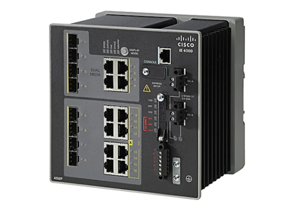 IE-4000-4GC4GP4G-E is an IE4000 series switch providing 4 x combo 1G with 4 x 1G PoE, 4 x 1G Combo, and LAN Base. The IE 4000 Series is ideal for industrial Ethernet applications where hardened products are required, including manufacturing, energy, transportation, smart cities. The IE4000 has built-in SW image verification to ensure authenticity of the Cisco Software. With improved overall performance, greater bandwidth, advanced security features, and enhanced hardware, the Cisco IE 4000 Series complements the current industrial Ethernet portfolio of related Cisco industrial switches, such as the Cisco IE 2000 and IE 3000.