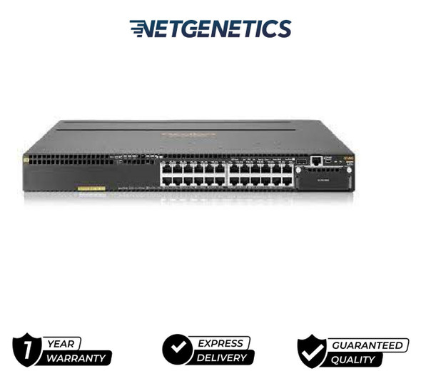 The Aruba 3810 Switch Series is an industry leading mobile campus access solution for enterprises, SMBs, and branch office networks. With HPE Smart Rate multi-gigabit ports for high speed 802.11ac devices, the Aruba 3810 will prepare your network for tomorrow. Aruba 3810 Switch Series provides performance and resiliency for enterprises, SMBs, and branch office networks. This JL073A has 24 x 10/100/1000 PoE+ ports together with 1 x open module slots and a stacking module slot. It comes with a replaceable fan tray. It supports one or two power supplies; power supplies are ordered separately; choice of power supply dictates available Power over Ethernet. Available modules are: 4 x SFP+; 1 x 40GbE QSFP+; 2 x 40GbE QSFP+; 4 port stacking module.