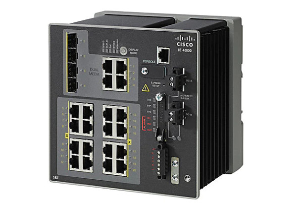 Upgrade your industrial network with the Cisco IE-4000-16T4G-E switch from the IE 4000 Series, featuring 16 Fast Ethernet RJ-45 ports and 4 1GB combo ports (DC). Enhance connectivity and reliability in demanding environments. NetGenetics brings you cutting-edge Cisco technology for industrial-grade networking. Explore the IE 4000 Series for robust and efficient performance. Secure your network's future at www.netgenetics.com.