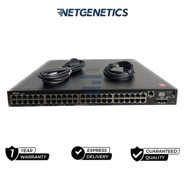 N2048P – Dell Networking N2000 Switches
Dell Networking N2000 is a series of energy-efficient and cost-effective 1GbE switches designed for modernizing and scaling network infrastructure. N2000 switches utilize a comprehensive enterprise-class Layer 2+ feature set, deliver consistent, simplified management and offer high-availability device and network design.

The N2000 switch series offers a power-efficient Gigabit Ethernet (GbE) network-access switching solution with integrated 10GbE uplinks. The N2000 switch series has high-performance capabilities and wire-speed performance, utilizing a non-blocking architecture to easily handle unexpected traffic loads. The switches offer simple management and scalability via an 84Gbps (full-duplex) high availability stacking architecture that allows management of up to 12 switches from a single IP address.

An integrated 80PLUS-certified power supply and features such as Energy-Efficient Ethernet and short cable detection provide energy efficiency to help decrease power and cooling costs.