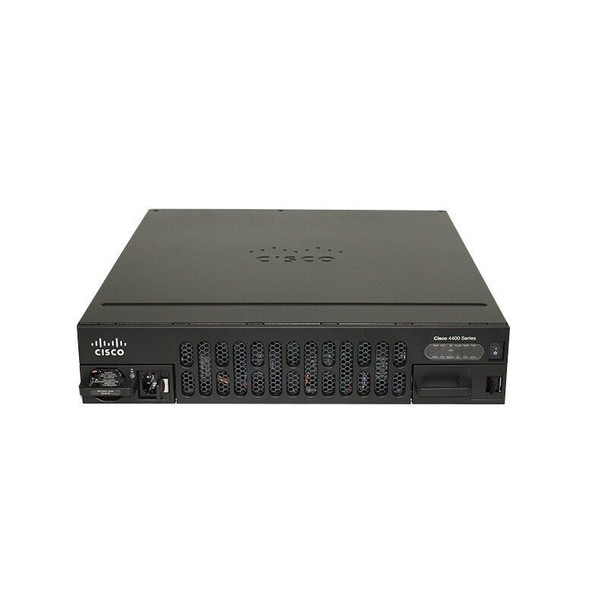 CISCO ISR4451-X-SEC/K9 The NEW CISCO ISR4451-X-SEC/K9 is the Cisco 4451 Integrated Services Router, with Security license. It supports 2 Enhanced service-module (SM-X) slots, delivers 1 Gbps to 2Gbps aggregate throughput. This router also supports two kinds of DDRM, data plane and control/services plane, which make administrator easy to manage the router. The Cisco 4451-X Integrated Services Router revolutionizes the delivery of application aware services in a branch-office environment. This platform extends the Cisco ISR Family by providing Gigabit performance with extensive Layer 7 services hosted internally to the branch office while maximizing operating expenses (OpEx) savings. The Cisco 4451-X offers a multicore CPU architecture running modular Cisco IOS XE software that quickly adapts to the changing needs of your branch-office environment, and enables IT to roll out services at the speed of business. The separation of the control and data planes provides the ability to deliver application-aware network services while maintaining a stable platform and a high level of performance during periods of heavy network load. With the ability to integrate application-aware services and the ability to scale performance without a complete equipment upgrade, the Cisco 4451-X offers exceptional total cost of ownership (TCO) savings and network agility through the intelligent integration of market-leading security, unified communications, and application services. The Cisco 4451-X offers encryption acceleration, voice- and video-capable architecture, application firewall, call processing, and embedded services. In addition, the platform supports a range of wired connectivity options such as T1/E1, T3/E3, and fiber Gigabit Ethernet. This platform offers superior performance and flexibility for network deployments across large and medium-sized enterprise offices.