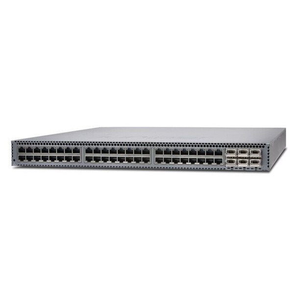 JUNIPER QFX5100-48T-AFI SWITCH QFX5100 48X10G RJ45 + 6X QSFP PORTS DUAL AC – The QFX5100-48T offers 48 RJ-45-based 10GbE ports and up to six 40GbE ports for providing uplinks to aggregation switches. Each RJ-45 port can operate in three different speeds, providing connectivity using the same shielded twisted pair copper cables.

The QFX5100 line includes two compact 1 U models and one 2 U model, each providing wire-speed packet performance, very low latency, and a rich set of Junos OS features. In addition to a high throughput Packet Forwarding Engine (PFE), the performance of the control plane running on all QFX5100 models.