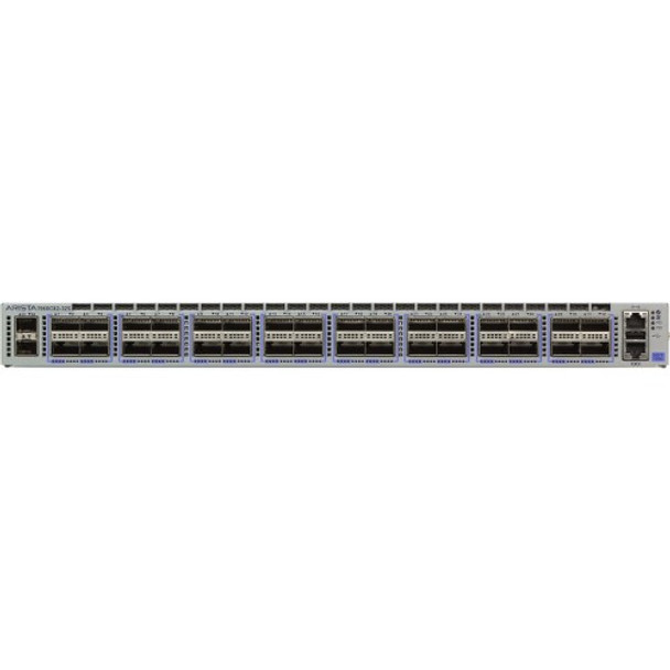 The Arista DCS-7060CX2-32S-R is a member of the Arista 7060X Series of high end network switches. The 7060X Series is a collection of high performance, fixed configuration network switches perfectly suited to the data center environment. They posses wire speed layer 2 and 3 features. The 7060X Series delivers the user a large choice of port speeds and densities from 10GbE got 100GbE

Arista DCS-7060CX2-32S-R: Arista 7060X switch with 32x 100 Gigabit Ethernet QSFP uplink ports as well as 2 10 Gigabit SFP+ ports. This switch has rear to front air, 2xAC power supplies and 2xC13-C14 cords.