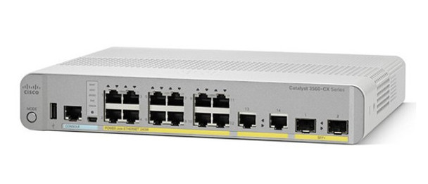 Cisco WS-C3560CX-12PD-S 16 Port Compact Switch, 12x PoE Ports 4x Uplinks, 2x10Gb