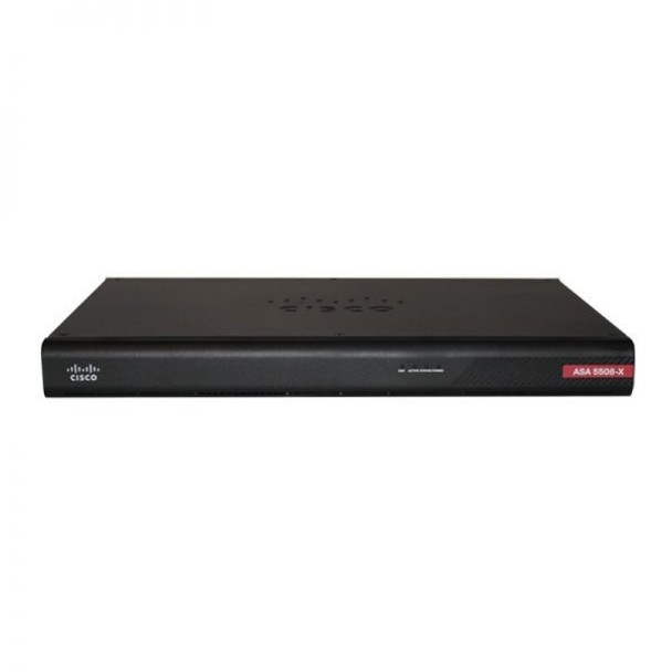 Cisco ASA5508-K9 8-Port Security Appliance ASA 5508-X w/ FirePOWER Services Firewall is the entry-level next-generation firewall system. It is designed for small or mid-size enterprise or branch offices. It provides 8 Gigabit Ethernet interfaces,80GB SSD, supports up to 100 IPsec VPN peers, 50,000 concurrent connections and 1 Gbps throughput.ayer applications.

Combat a broad range of online threats using this Cisco® ASA 5508-X with FirePOWER™ Services. Embedded with multilayered protection, it supports use in high-traffic enterprise network environments. The Cisco ASA 5508 X NGFW uses advanced clustering to ensure peak network performance. Its site-to-site remote access VPN capabilities deliver secure network access. Designed with granular AVC and customizable IPS, this NGFW simplifies enforcement of threat detection policies. Using category- and reputation-based URL filtering functions, it alerts and enables IT administrators to control suspicious web traffic.

Cisco ASA with Firepower services comes with AMP technology, which helps to identify and neutralize malicious firmware proactively. It provides access to the Cisco Firepower Management Center suite that offers centralized visibility and control for increased productivity. With monitoring and reporting tools, this security appliance allows speedy troubleshooting. It has RJ-45, Mini USB, USB 2.0 and eight 1 GbE ports interfaces for increased versatility. Crafted in a compact 1-rack unit (RU) 19 in form factor, this mountable firewall helps save server room space. It uses an external power adapter with AC 120/230 V nominal voltage.