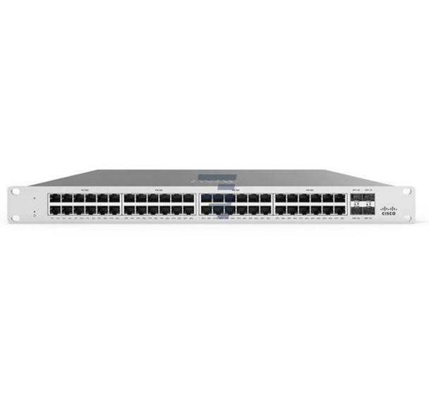 CISCO MS120-48-HW Meraki Cloud Managed Ms120-48 Switch 48 Ports Managed.

Cisco Meraki MS120 switches provide Layer 2 access switching ideal for branch and campus deployments. The MS120 series features a variety of power options designed to meet the diverse needs of large enterprise networks.

Cisco Meraki switches are built from the ground up for cloud management without compromising any of the power and flexibility traditionally found in enterprise-class switches. All Cisco Meraki switches are managed through an elegant, intuitive cloud interface, rather than a cryptic command line. To bring up a Meraki switch, just plug it in; there's no need for complicated configuration files or even direct physical access to the switch.