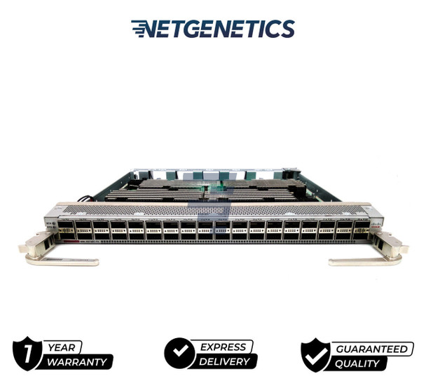 CISCO N9K-X9736C-FX 36-PORT 100-GIGABIT ETHERNET QSFP28 LINE CARD – Provide a high-quality foundation for your data center with this Cisco Nexus 100GE Expansion Module. It works with Nexus 9500 Series four-slot and eight-slot modular switches (available separately) to increase the bandwidth. This Cisco expansion module is hot-swappable to prevent downtime during installation or removal. The 100GE module features 36 ports to cater to large networks in IT environments. It offers 100-gigabit Ethernet speeds for fast data transfer. With a switching capacity of 3.6 Tbps, this Cisco Nexus module provides fast and reliable performance. It enables expanding the bandwidth across all modules in case more than one expansion module is connected to the switch.