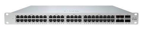 Network Ports : 32x 1 Gigabit Ethernet RJ-45, 16x 10 Gigabit Ethernet PoE RJ-45
    Uplink Ports : 2x 40 Gigabit Ethernet QSFP+
    Stacking Ports : 2x 100G Stacking Ports
    Stacking Bandwidth : 400 Gbps
    Fan Modules AirFlow Direction : 3x Pre Installed Fans
    Power Supplies Included : 1x MA-PWR-1025WAC PSU Included - 2x Slots - 2nd PSU ordered separately
    PoE Budget : 740W Optional PoE
    Switching Capacity : 544 Gbps
    Forwarding Rate : 405 mpps
    MAC Address Table Size : 32,000
    Rack Mounts : Included (1-RU)
    Model Number : MS355-48X-HW
    Part Number : MS355-48X-HW, MS355-48X-HW=, MS355-48X-HW-WS
    Condition : New