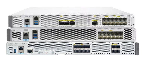 Platforms and configurations

The C8500-20X6C platform (Figure 1) allows all ports to be enabled simultaneously. It offers:

●      20x 1/10GE ports

●      6x 40/100GE ports

The C8500-12X4QC platform (Figure 2) allows for a maximum of 240GE ports to be enabled simultaneously. It offers:

●      12x 1/10GE ports (can increase to 24x 1/10GE if using 4x10GE breakout from QSFP 40G ports when not in SD-WAN mode)

●      2x 40GE ports

●      2x 40/100GE ports

The C8500-12X platform (Figure 3) offers 12x 1/10GE ports.

The C8500L-8S4X platform (Figure 4) offers 4x 1/10GE and 8x 1GE ports.