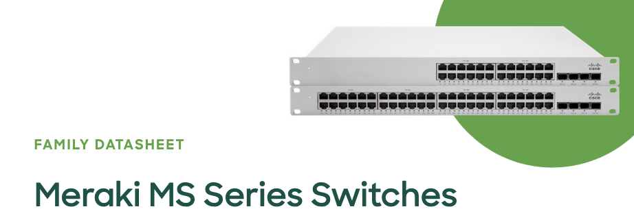 Cisco Meraki offers a broad range of switches built from the ground up that are designed to be easy to manage without compromising any of the power and flexibility traditionally found in enterprise-class switches. Meraki access and aggregation switches are all managed through an elegant, intuitive cloud interface, freeing administrators to spend less time on configuration and more time on meeting business needs. To set up a Meraki switch, just plug it in; there’s no need for repetitive, command- based configuration. Switches can be up and running within minutes of connecting them to the network. A powerful centralized management interface gives administrators deep visibility into the network and how it is used. See which switches are near capacity across hundreds of sites. Quickly provision and reconfigure switch ports with security, quality of service (QoS), and more. The Meraki dashboard provides unified policies, event logs, and monitoring, making switch management efficient and scalable