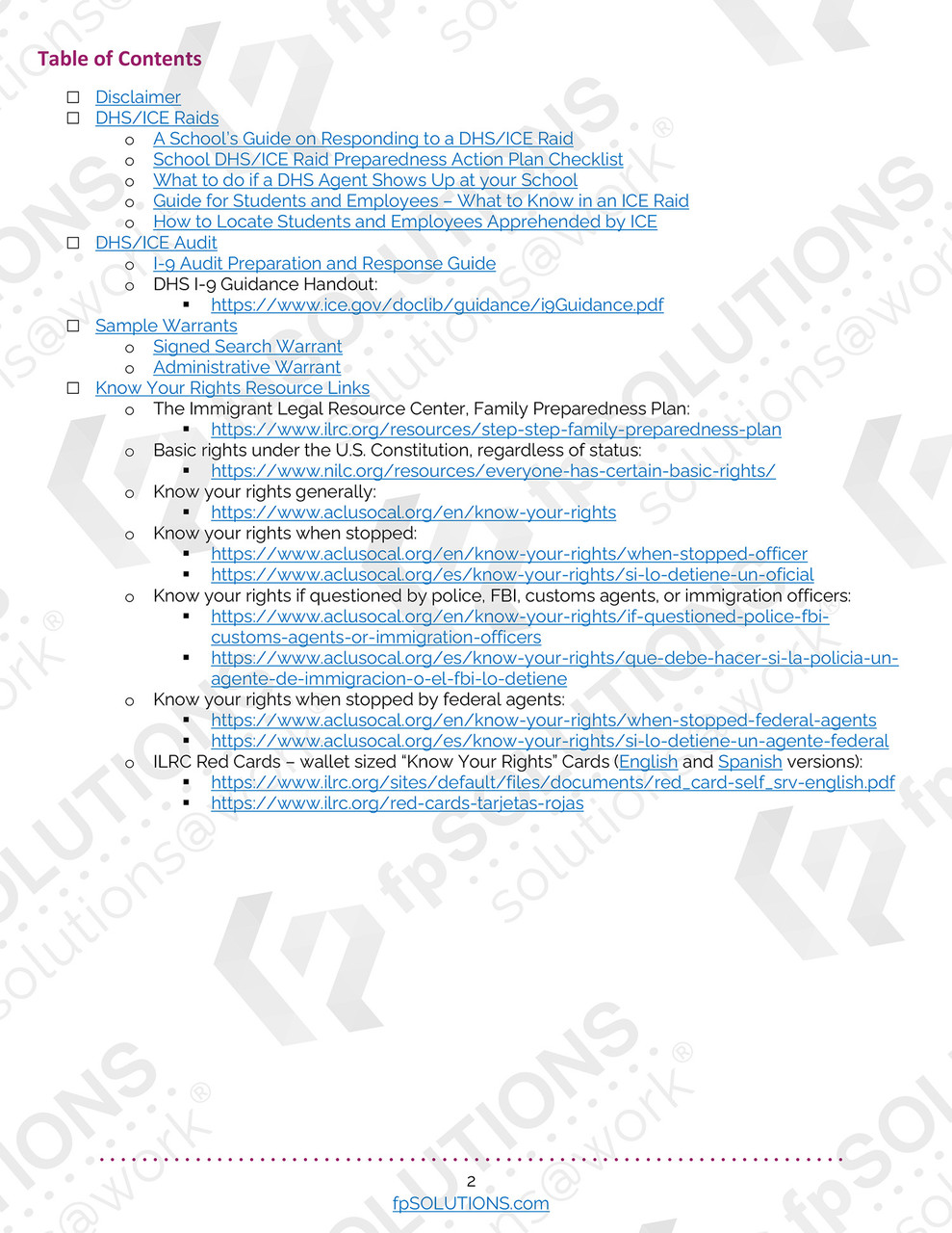 Schools' Rapid Response Toolkit for DHS/ICE Raids Sample 1