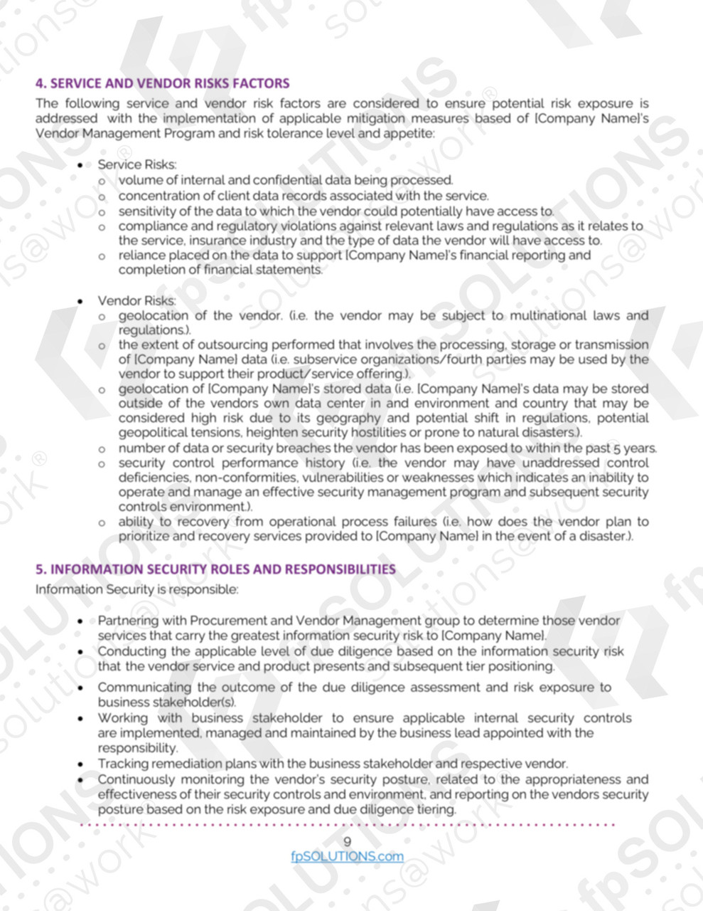Third-Party Risk Management Policy Sample 3