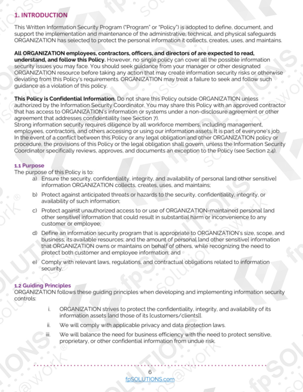 Written Information Security Policy