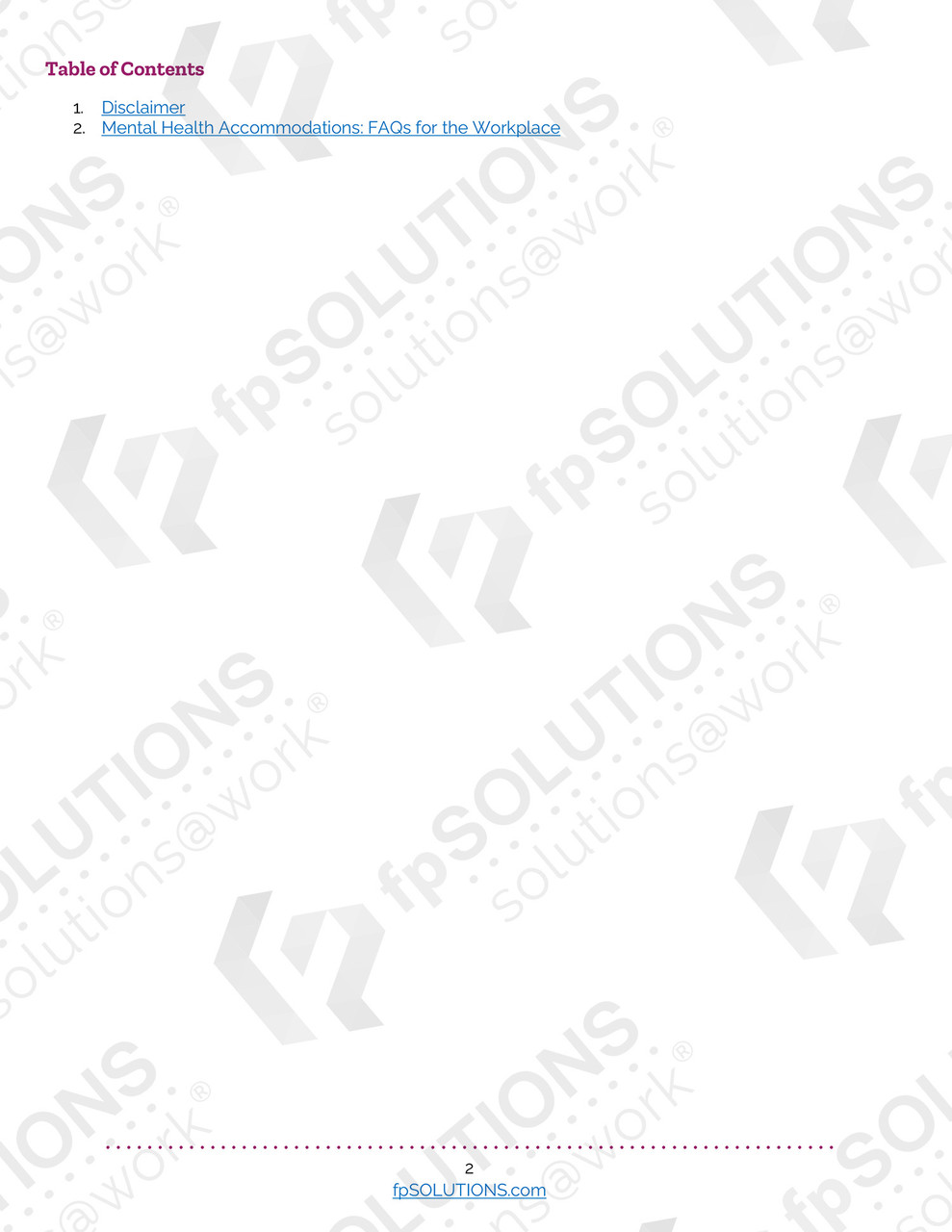Mental Health Accommodations Packet Sample 1