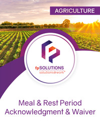 Agriculture: Meal and Rest Period Acknowledgement and Waiver Cover