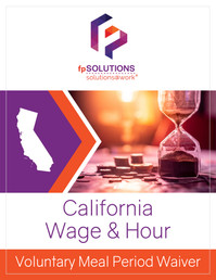California Wage & Hour Voluntary Meal Period Waiver Cover