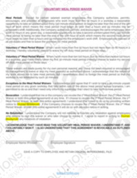 California Wage & Hour Voluntary Meal Period Waiver Sample 3