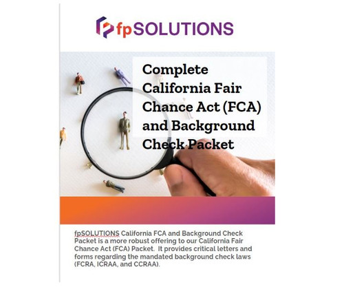 Complete California FCA and Background Check Packet