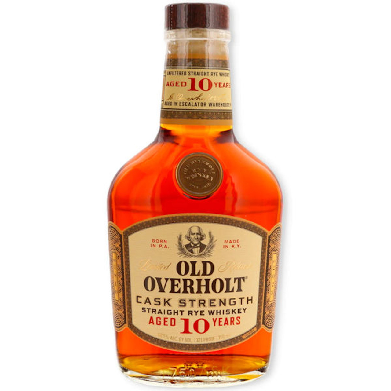 Old Overholt 10 Year Old Cask Strength Straight Rye Whiskey 750ml