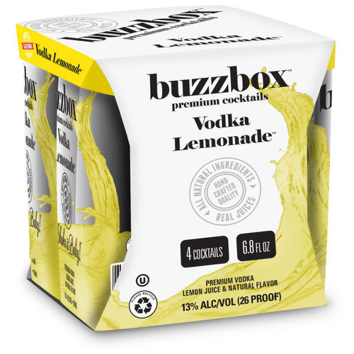 Buzzbox Vodka Lemonade Cocktails 200ml 4 Pack Buzzbox Vodka Lemonade Cocktails 200ml 4 Pack
