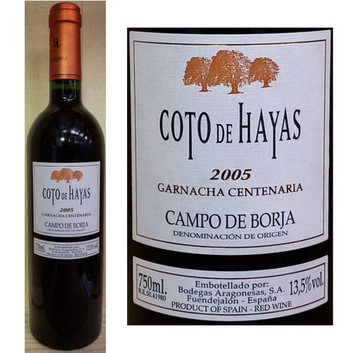 Bodegas Aragonesas Coto de Hayas Garnacha Centenaria