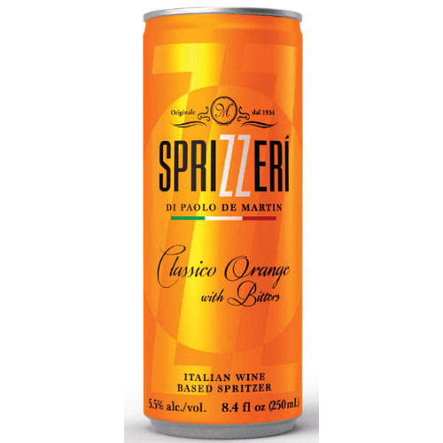 Sprizzeri de Paolo de Martin Italian Wine Based Spritzer Classico Orange with Bitters 4 Pack Cans 8.4oz