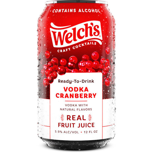 Welch's Craft Cocktails Vodka Cranberry Ready-To-Drink 4-Pack 12oz Cans Welch's Craft Cocktails Vodka Cranberry Ready-To-Drink 4-Pack 12oz Cans