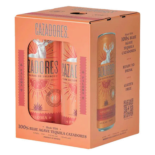 Cazadores Tequila Paloma Cocktail Ready-To-Drink 4-Pack 12oz Cans