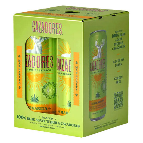 Cazadores Tequila Margarita Cocktail Ready-To-Drink 4-Pack 12oz Cans