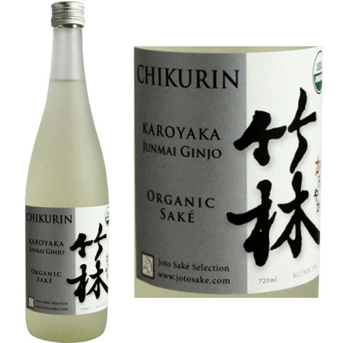 Chikurin Karoyaka Junmai Ginjo Organic Sake 720ML