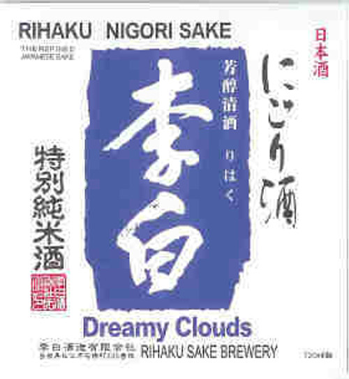 Rihaku Nigori (Unfiltered) Dreamy Clouds Tokubetsu Junmai Sake 720ml