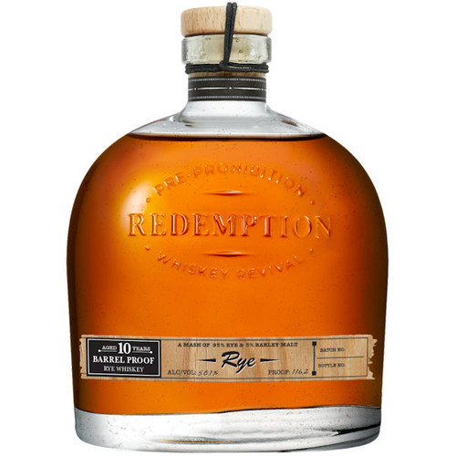 Redemption 10 Year Old Barrel Proof Rye Whiskey 750ml