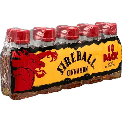 50ml Mini Fireball Cinnamon Whisky 10 Pack