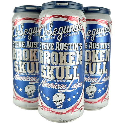 El Segundo Steve Austin's Broken Skull American Lager 16oz 4 Pack Cans El Segundo Steve Austin's Broken Skull American Lager 16oz 4 Pack Cans