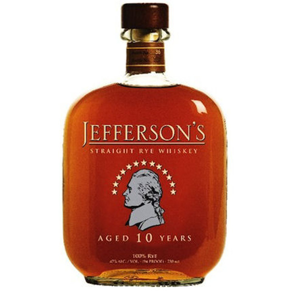 Jefferson's 10 Year Old Straight Rye Whiskey 750ml