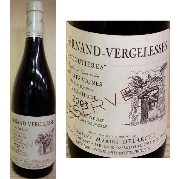 Domaine Marius Delarche Pernand-Vergelesses Les Boutieres Reserve Red Burgundy