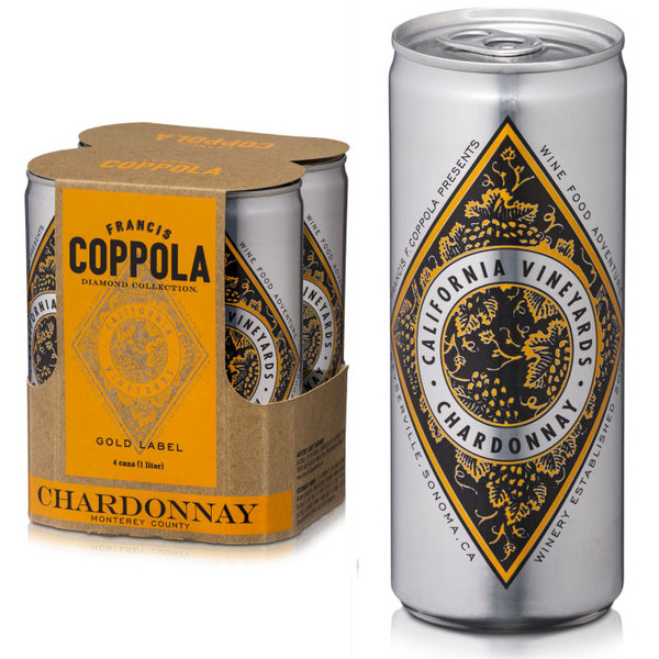 Francis Coppola Diamond Series Gold Label Monterey Chardonnay 4-Pack 250ml Cans