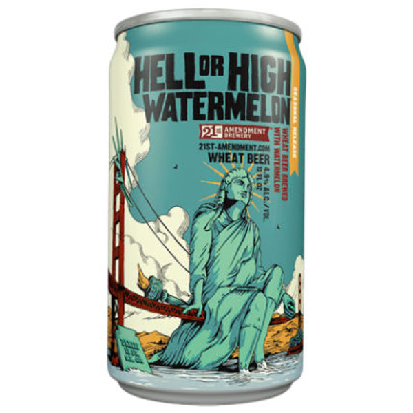 21st Amendment Hell or High Watermelon Wheat Beer 12oz 6 Pack Cans