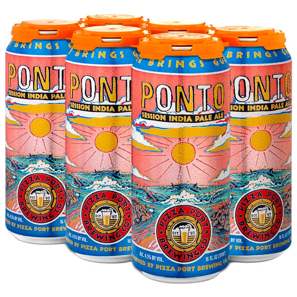 Pizza Port Brewing Ponto Sessionable IPA 16oz 6 Pack Cans Pizza Port Brewing Ponto Sessionable IPA 16oz 6 Pack Cans