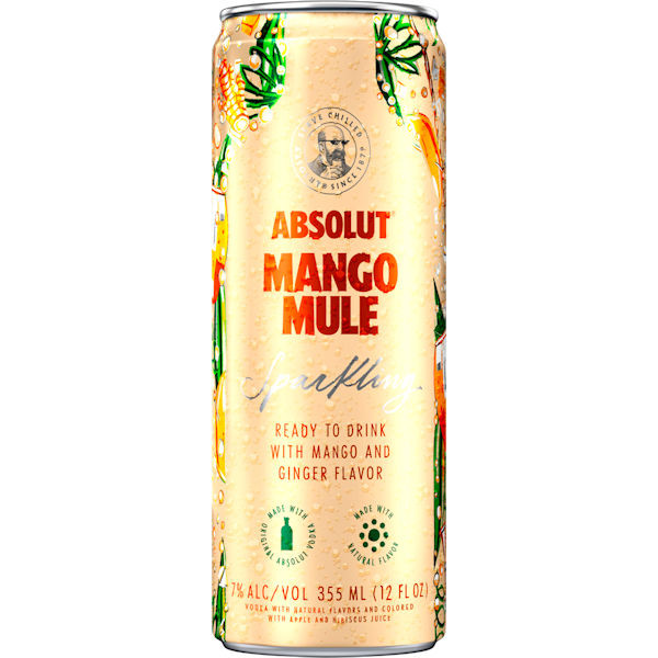 Absolut Vodka Mango Mule Sparkling Ready To Drink Cocktail 355ml 4-Pack
