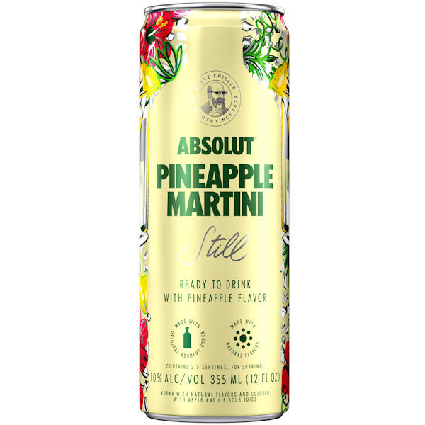 Absolut Vodka Pineapple Martini Still Ready To Drink Cocktail 355ml 4-Pack