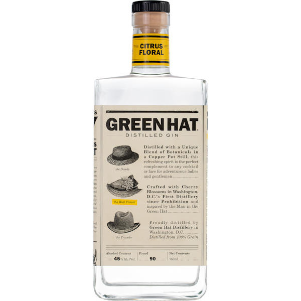 Green Hat Citrus Floral Gin 750ml