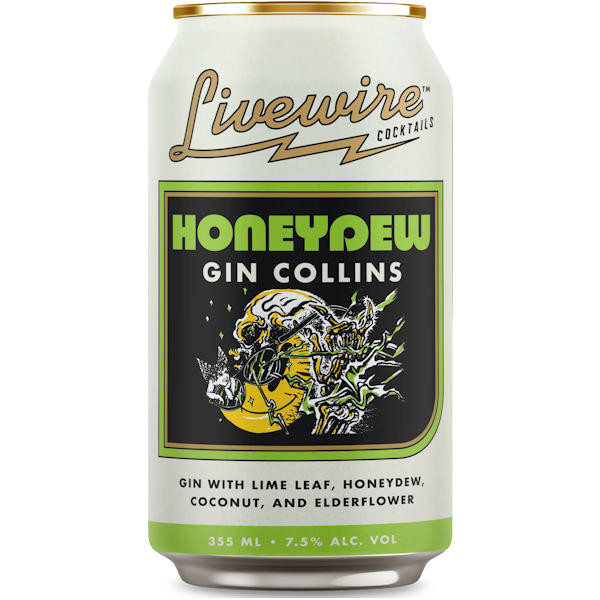 Livewire Honeydew Gin Collins Cocktail 12oz 4 Pack Cans