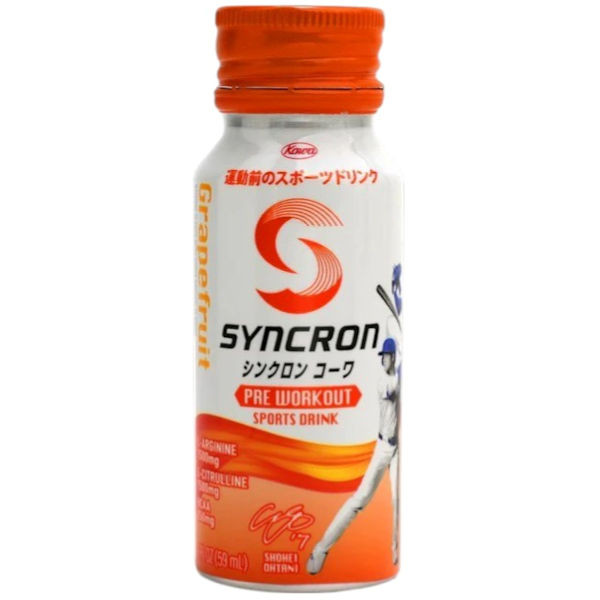 Syncron Pre Workout Sports Drink Endorsed by Shohei Ohtani Grapefruit 2oz
