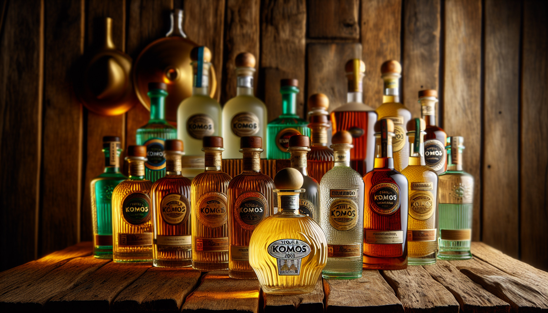 Bottles of Tequila Komos collection